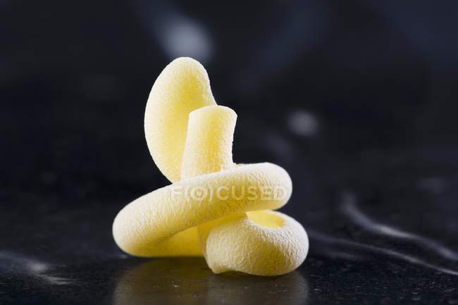 Piece of fresh Vesuvio pasta — Stock Photo