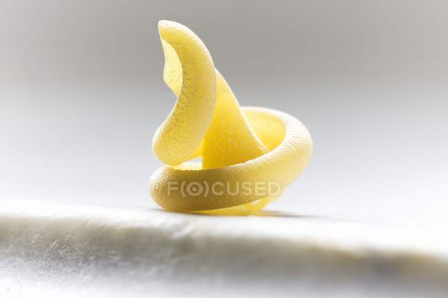 Piece of fresh Vesuvio pasta — Stock Photo