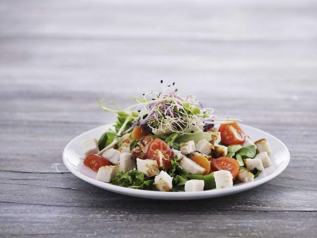 Томатний салат з куркою — стокове фото