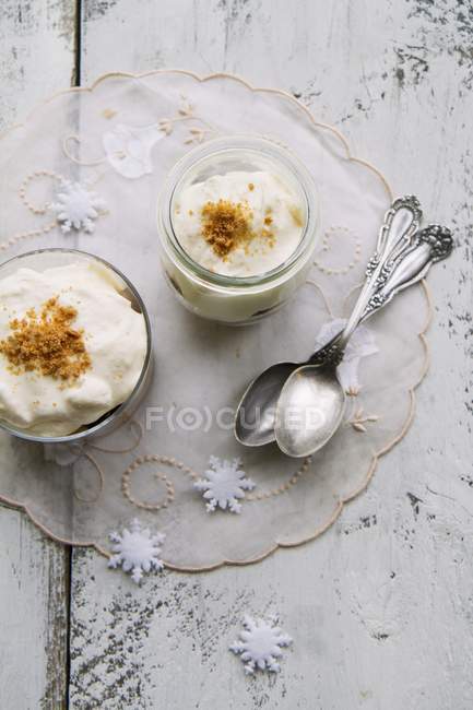 Christmas Pudding trifles — Stock Photo