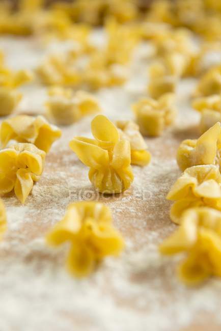 Pastas caseras de sacchettini - foto de stock