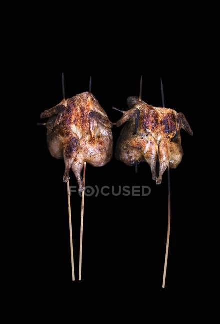Whole Grilled chickens — Stock Photo