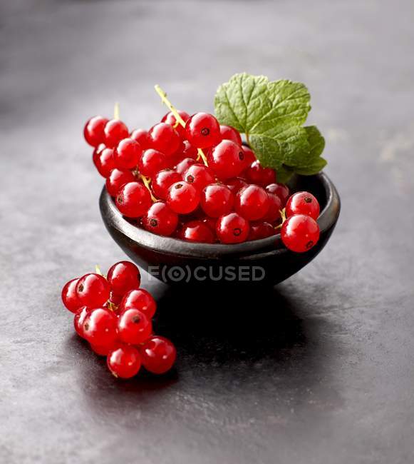 Fresh Redcurrants with leaf — Stock Photo