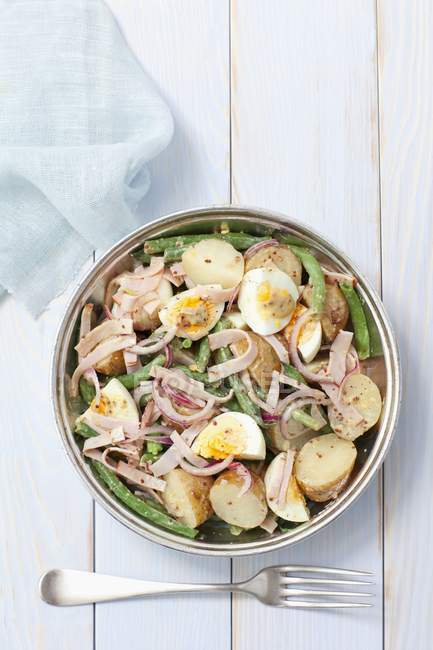 Salada de batata com presunto — Fotografia de Stock