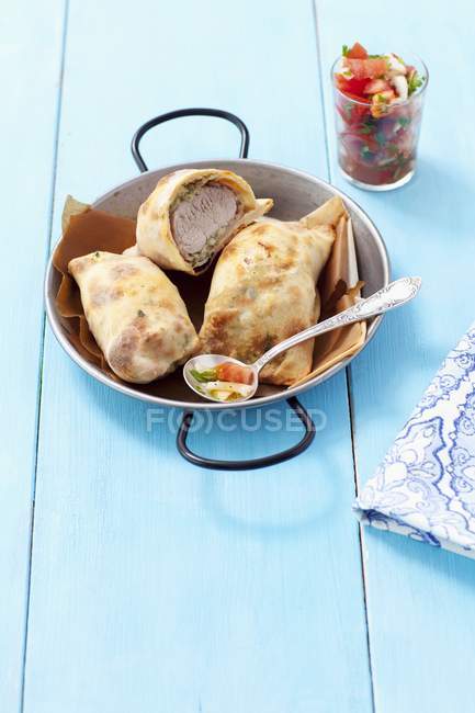 Pork fillet wrapped in pastry — Stock Photo