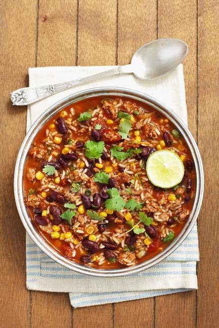 Rice with minced meat — Stock Photo