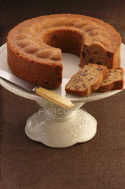 Date and coffee cake — Stock Photo