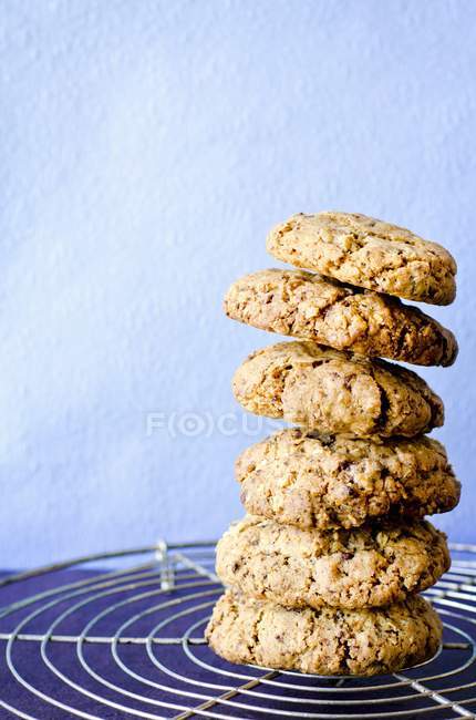Stack of chocolate chip cookies — Stock Photo