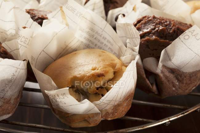Ванильные и шоколадные кексы — стоковое фото