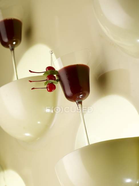 Red cherry cocktails — Stock Photo