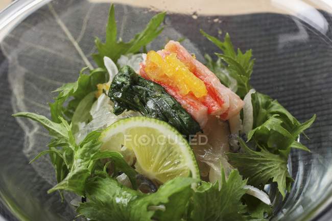 Fish salad with mussel — Stock Photo