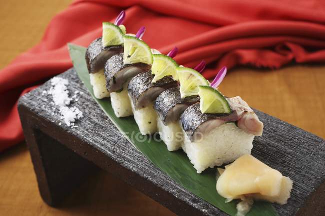 Oshi rice sushi — Stock Photo