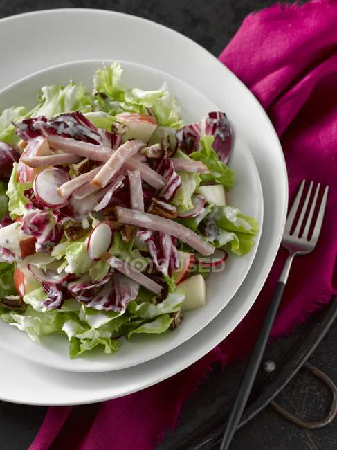 Winter salad with ham — Stock Photo