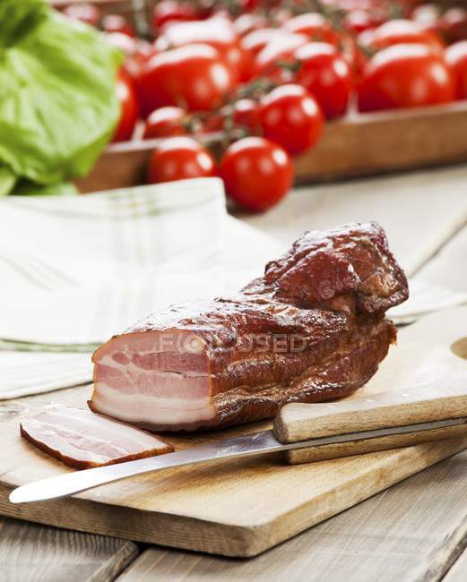 Boiled and smoked Bacon — Stock Photo