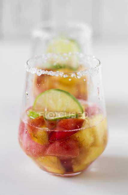 Fruit punch in a glass — Stock Photo