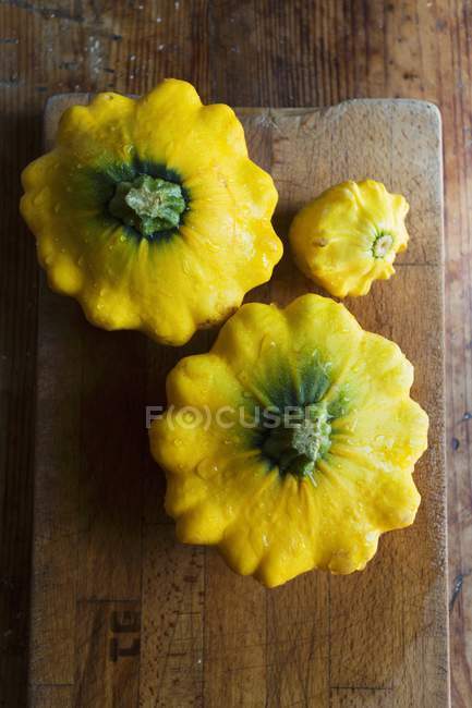 Yellow patty pan squashes — Stock Photo