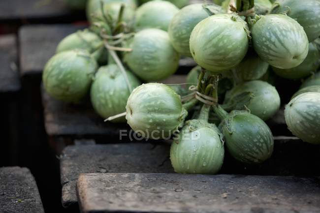 Vert Mini aubergines — Photo de stock