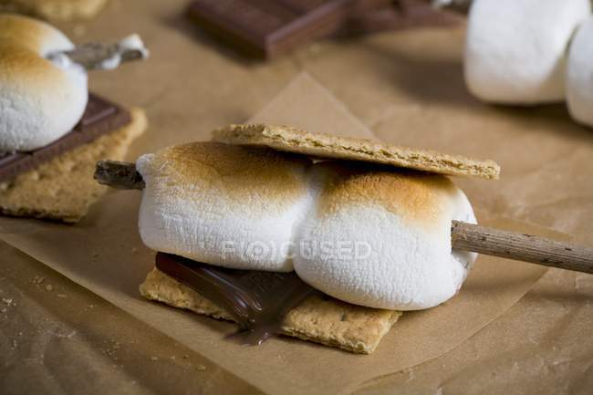 Smores com marshmallows — Fotografia de Stock