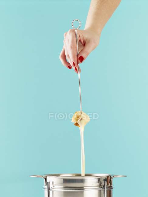 Swiss cheese fondue — Stock Photo