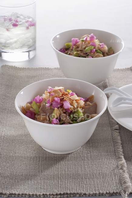 Fried rice with flowers — Stock Photo