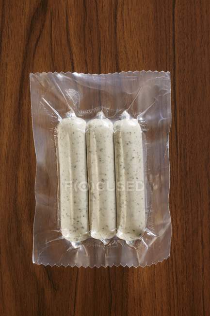 Vacuum packed Soy sausages — Stock Photo