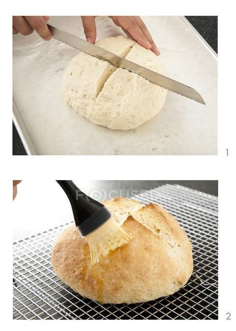 Печуть хліб ірландський соди — стокове фото