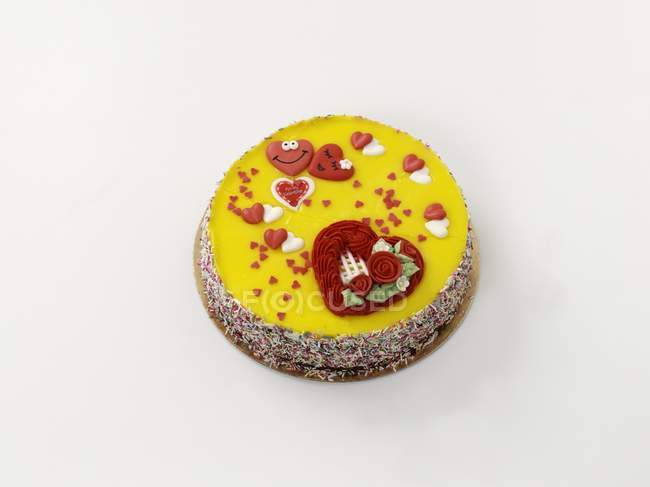 Gâteau décoré pour la Saint Valentin — Photo de stock