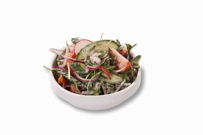 Vegetable salad with a yoghurt — Stock Photo