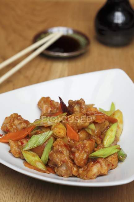 Sweet-and-sour prawns — Stock Photo