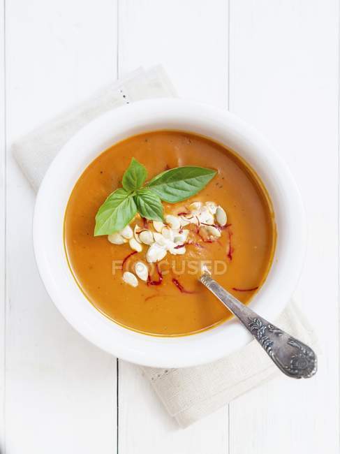 Томатний і гарбузовий суп — стокове фото