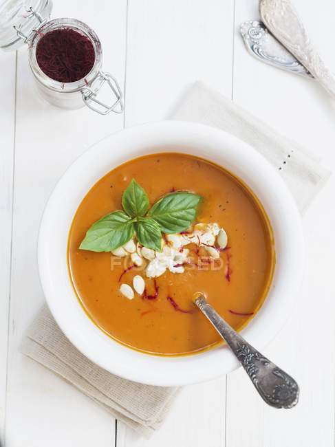Sopa de tomate e abóbora — Fotografia de Stock
