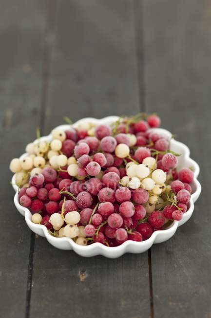 Frozen white and redcurrants — Stock Photo