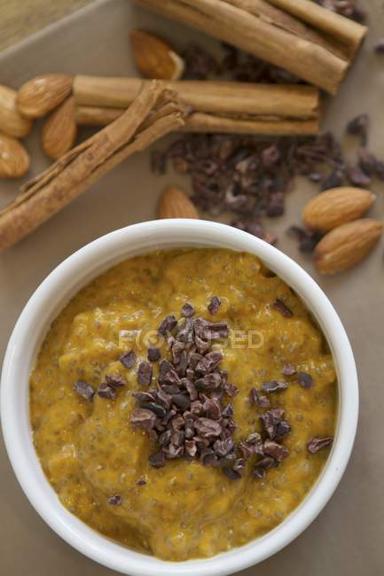 Pumpkin pudding with chia seeds — Stock Photo