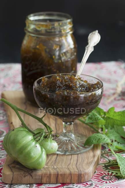 Tomato jam in goblet — Stock Photo