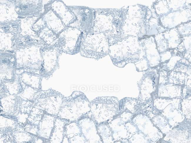 Cubi di ghiaccio che creano una cornice — Foto stock