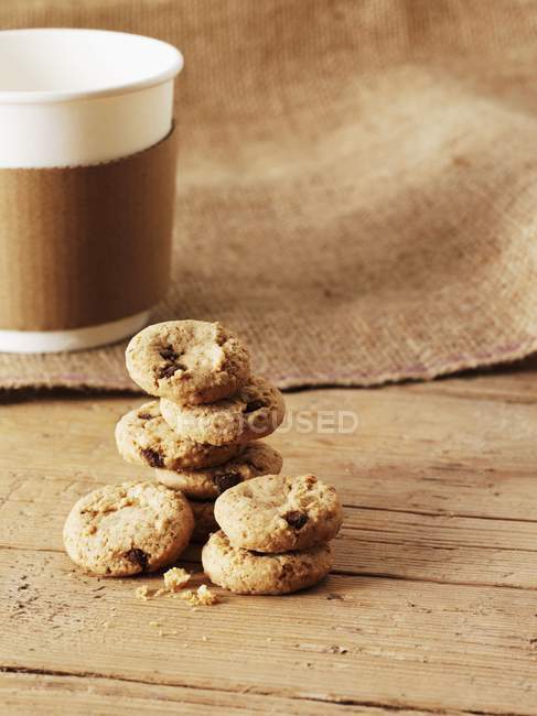 Stack of oat biscuits — Stock Photo
