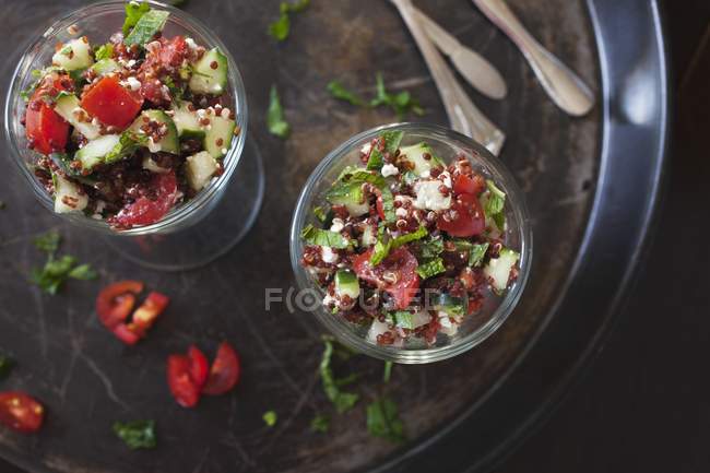 Salad with red quinoa — Stock Photo