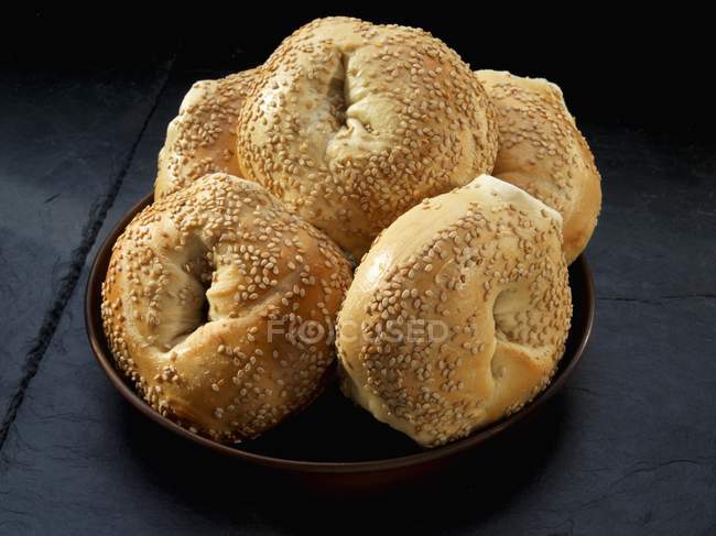 Sesame seed bagels — Stock Photo