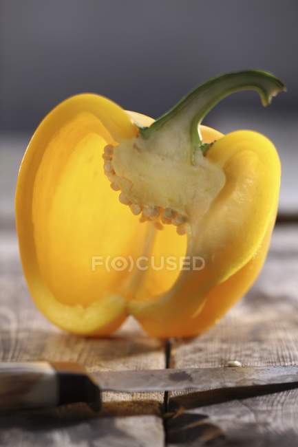 Half of fresh yellow pepper — Stock Photo