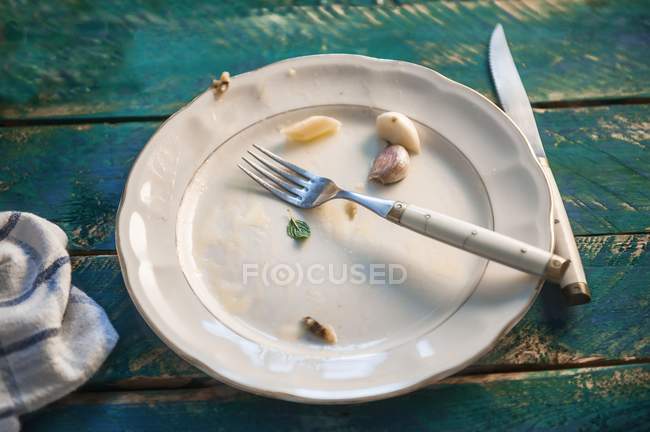 Restos de prato de massas — Fotografia de Stock