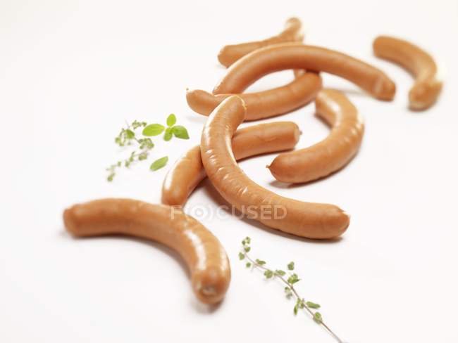 Sausages in natural casing — Stock Photo