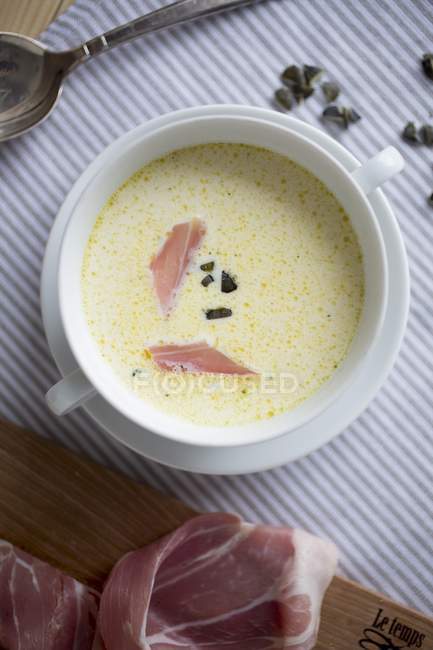 Celery soup with seeds — Stock Photo