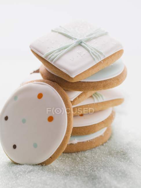 Assorted iced biscuits — Stock Photo