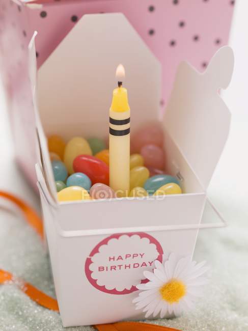 Jelly beans serving for a birthday — Stock Photo
