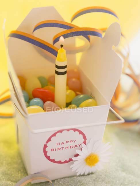 Jelly beans serving for a birthday — Stock Photo