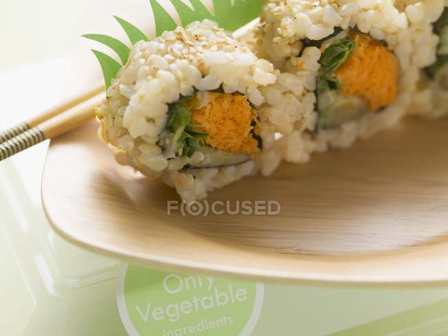 Rolos de sushi vegetariano — Fotografia de Stock