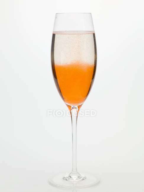 Champagne cocktail in glass — Stock Photo