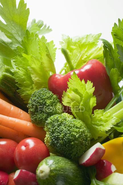 Ассорти овощей на белой тыкве — стоковое фото