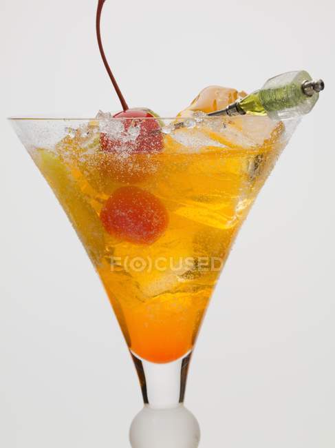 Tequila Sunrise with ice cubes — Stock Photo