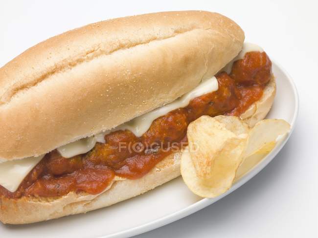 Бутерброд на південь фрикадельками — стокове фото